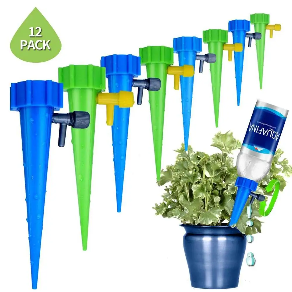 

6/12PCS Self-contained Auto Drip Irrigation Watering System Automatic Watering Spike for Plants Indoor Household Waterers Bottle