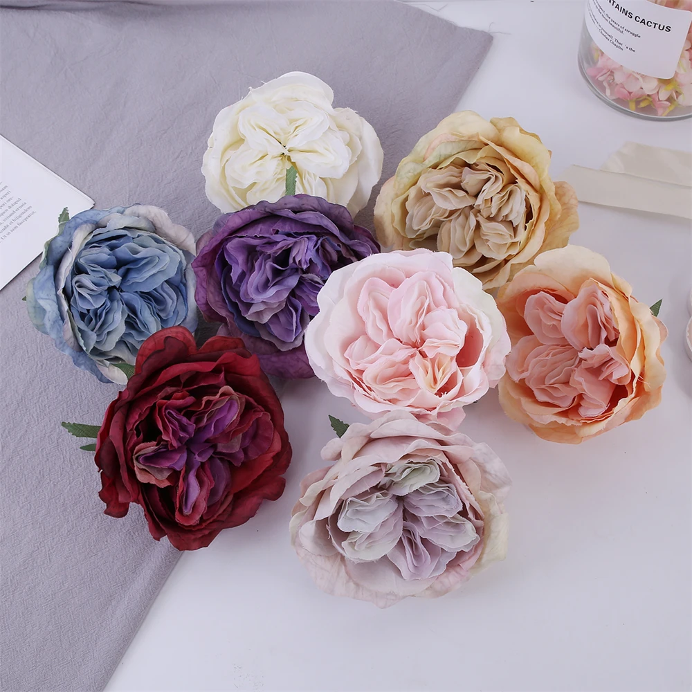 2PCS Austin Cabbage Artificial Rose Flower Head For Home Decor Christmas Party Decor DIY Wedding Bouquet Floral Wall Decoration