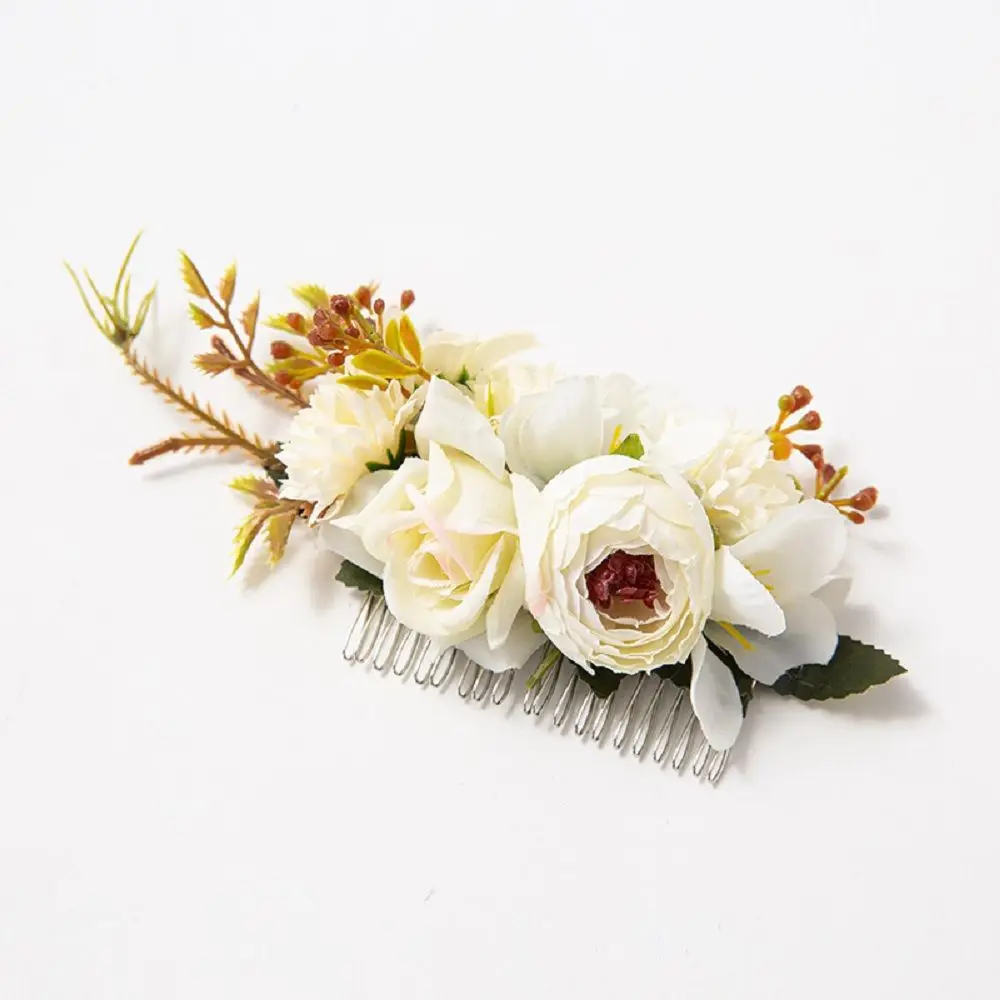 1Pcs Boho Bridal Hair Combs Rustic Wedding Floral Women Flower Hairpins Brides Hair Accessories Wedding jewelry