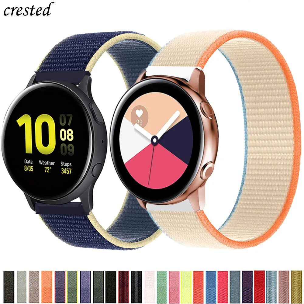 20mm/22mm Nylon Band for Galaxy Watch Active 2/3 45mm/46mm/42mm Samsung Gear S3 Frontier Bracelet Huawei Watch GT 2 2E pro Strap