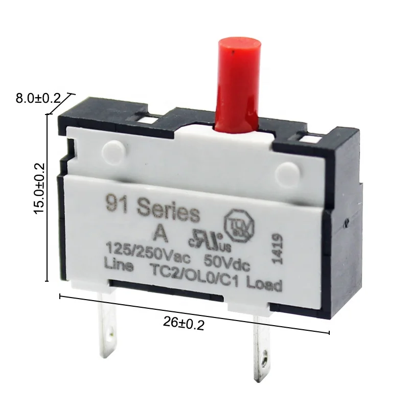 0.5A 1A 1.25A 1.5A 2A 2.5A 2.75A 3.0A 3.15A 4A 8A 10A mini circuit breaker thermal overload for vacuum cleaner dyson