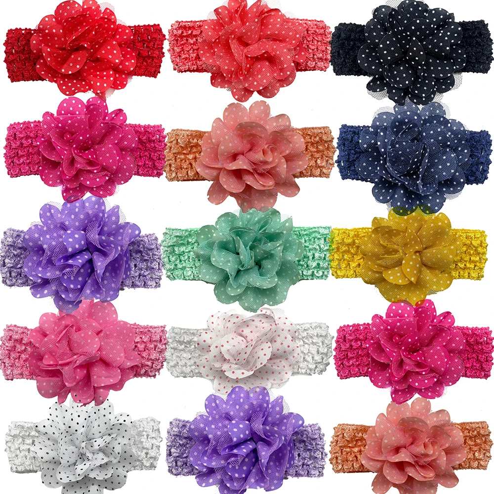 

30/50pcs Colorful Flower with Dot Pattern Pet Dog Bowties Elastic Band Bowties for Puppy Dog Collar Pet Dog Grooming Accessories