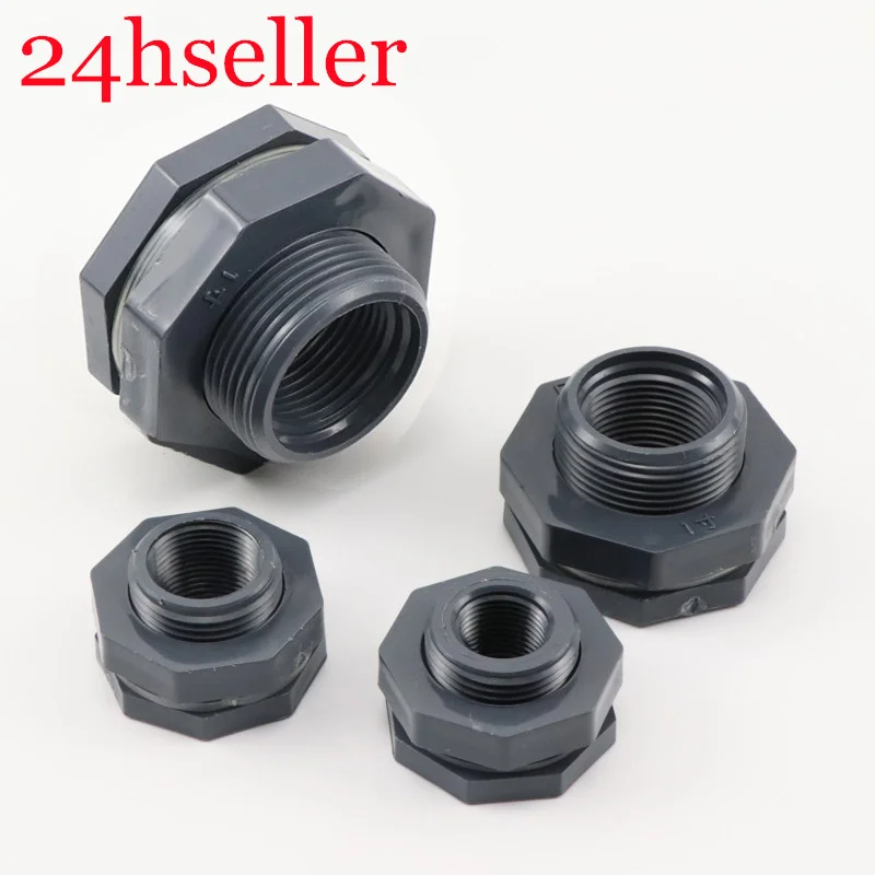 1Pcs Fish Tank Bulkhead Pipe Joints PVC Female 1/2-2" Joint Aquarium Water Inlet Outlet PVC Pipe Connector Water Tank Drainage