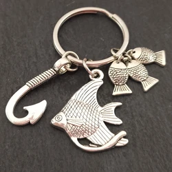 1 fishhook keychain fishhook charm pendant jewelry men gift engagement gift for father