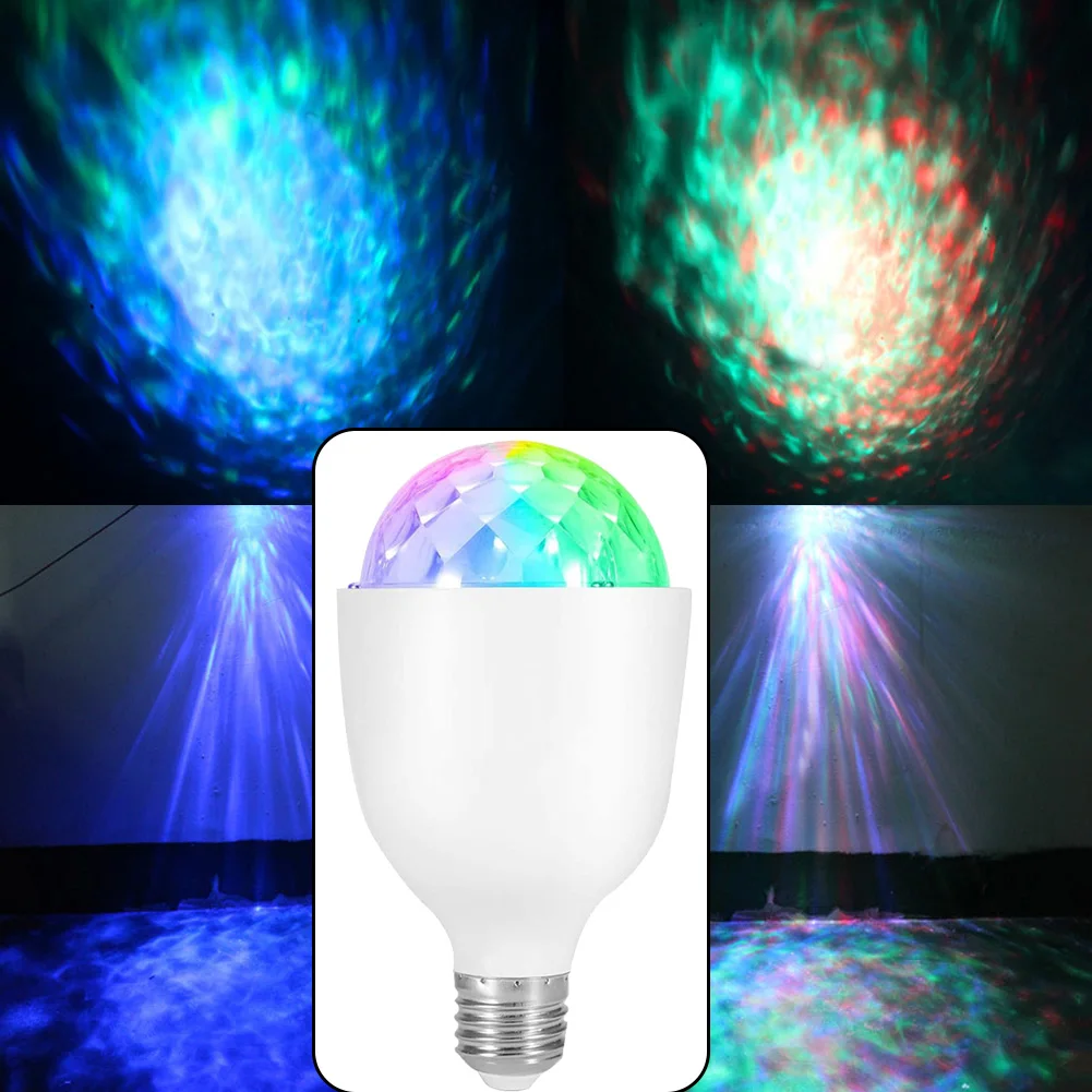 RGB Color Changing Light Bulb LED Ocean Wave Projector Night Lights Romantic Atmosphere Lamps Home Party Bedroom KTV Bar Decor