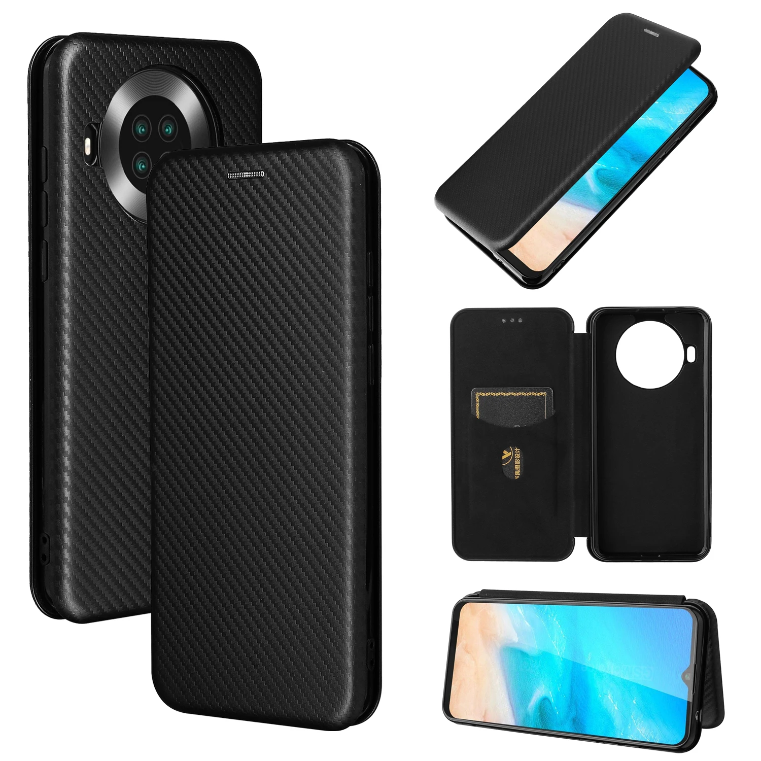 For Cubot Note 20 Case Carbon Fiber Flip Leather Case For Cubot Note 20 Pro 20pro Business Magnetic Wallet Card Slot Slim Cover