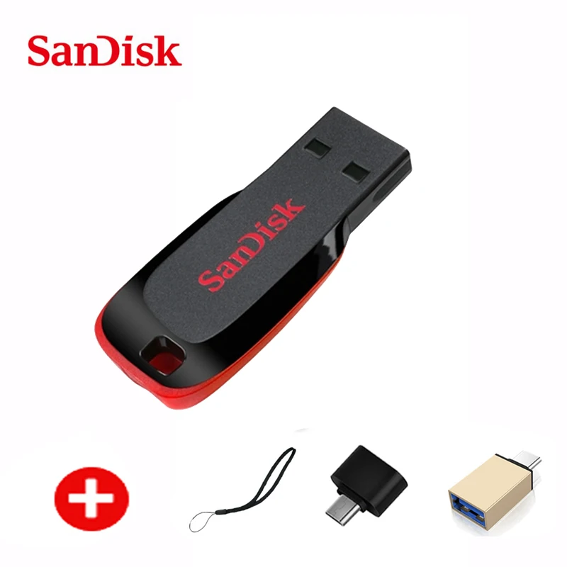 Sandisk USB Flash Drive 128GB 64GB Mini Pen drive 32gb 2.0 USB Stick Disk on Key Memory for Phone Support Official Verification