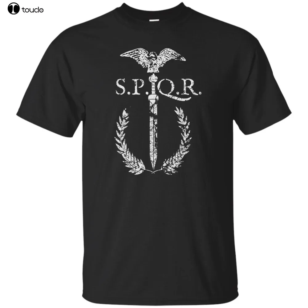 Spqr Roman Gladius Eagle Rome Empire Wreath Sword Legion Gladiator Emblem  Men T Shirt Fashion O-Neck Homme Create T Shirt