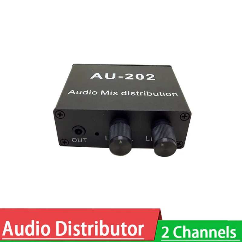 2CH input Output Stereo Audio Mixer Sound Source Distributor Volume Control f/ Headphone Amplifier  NJM4580 NJM4556A OP AMP