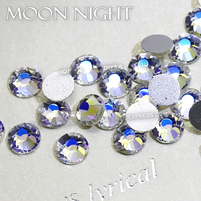 Beautiful Moon night ss3-ss30 non hot fix Rhinestone flat back crystal strass glitters glass stone for DIY nail wedding diamond