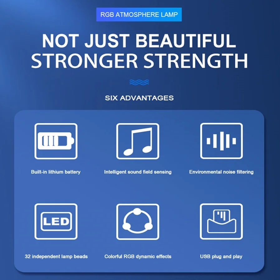 RGBCreative Music Sound Control LED Level Light Bar novità ritmo lampada PC Desktop installazione retroilluminazione Car Vehicle Atmosphere Light