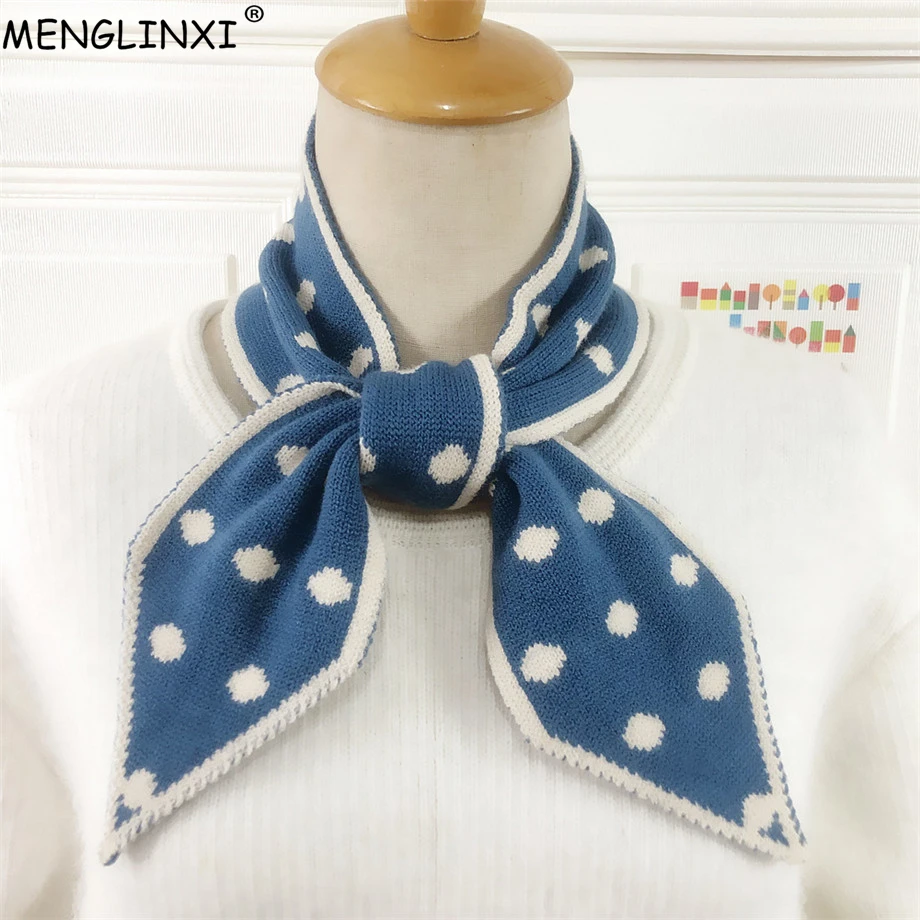 

Small Dot Winter Scarf Brand Knitted Scarf Sharp Angle Women Scarf Long Skinny Small Scarf Female Neckerchief Scarves Wraps