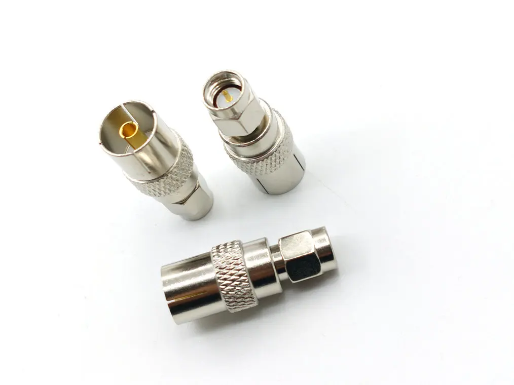 

20pcs/100PCS copper IEC PAL DVB-T TV Female Jack To SMA Plug Male Connector