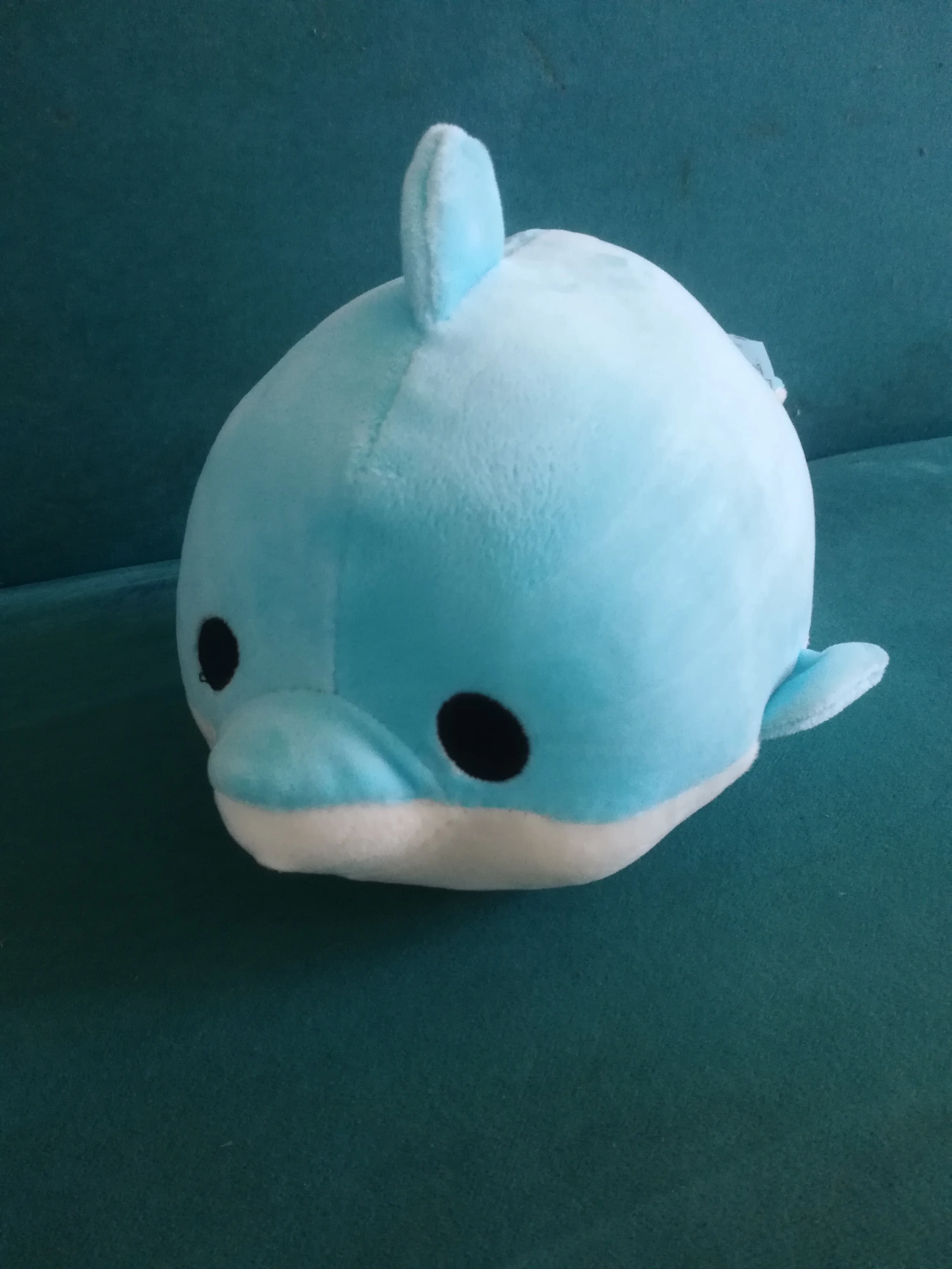 

about 22cm lovely blue fat dolphin plush toy soft doll kids toy birthday gift s1795