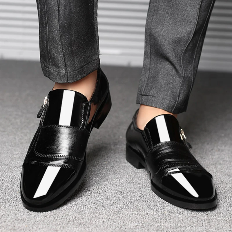 Classic Business Men\'s Dress Shoes Fashion Elegant Formal  Wedding Shoes Men Slip on Office Oxford Shoes for Men Black