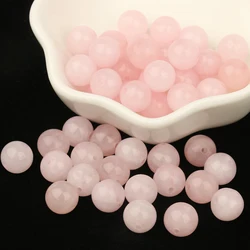 Natural Stone Rose Pink Quartz Crystal Round Loose Beads 15''Strand 4 6 8 10 12 MM Pick Size For Jewelry Making Diy Bracelet