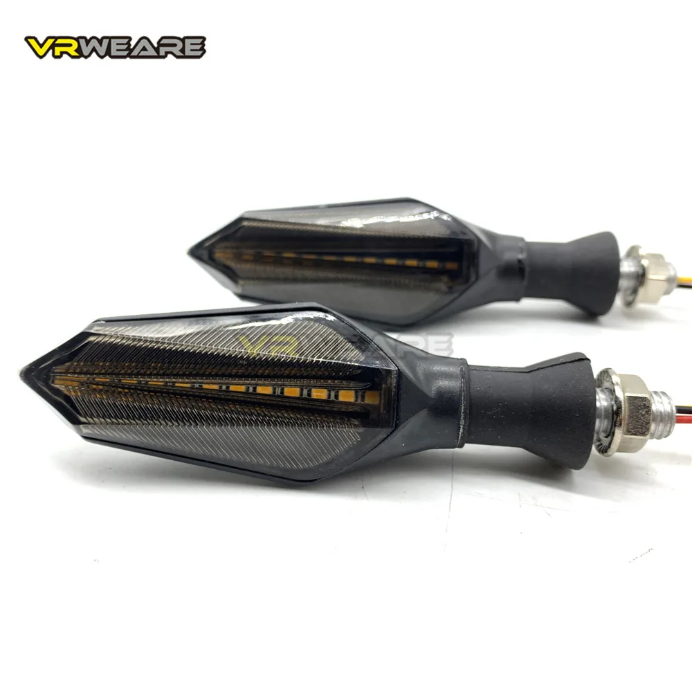 12V Motorcycle Water Flowing LED Turn Signals for Kawasaki Rear Flashing Signal Brake Lights Indicators Honda Yamaha blinker
