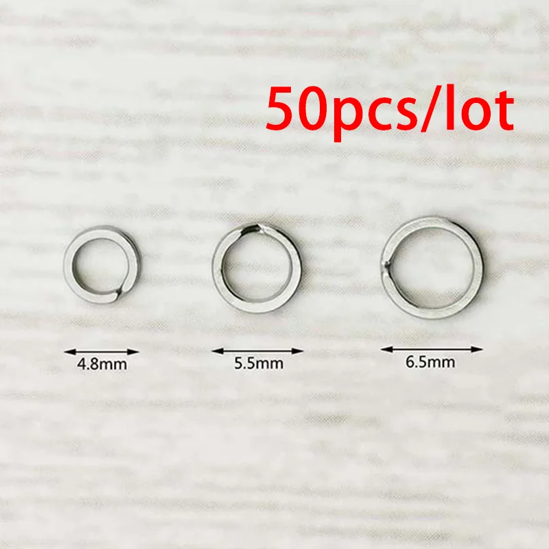 50pcs/lot Stainless Steel Fishing Ring Split Clip Swivel Double Loop Quick Change Hook Connector carp fishing Accessory Tackle