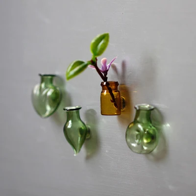 Ultra-Small Glass Bottle Flower Creative Refrigerator Stickers Powerful  Magnet Stickers Magnet Home Decoration