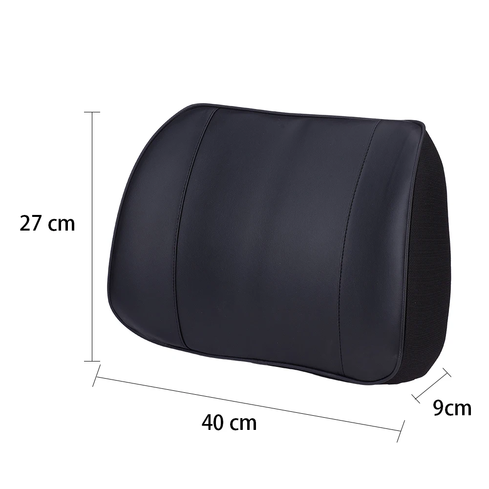 Lumbar Pillow Seat Back Support Sofa Chair Waist Support Brace Black PU Leather Soft Memory Foam Back Cushion For Home Car