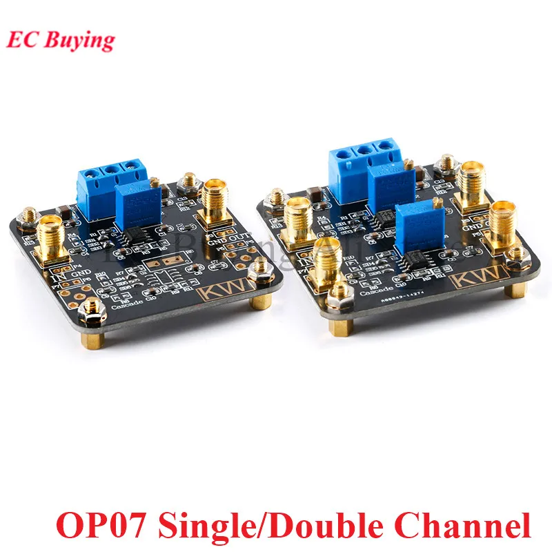 OP07 Module Single Double Channel Operational Amplifier Board Low Deviation Voltage Amplifier Signal Processing 1MHz