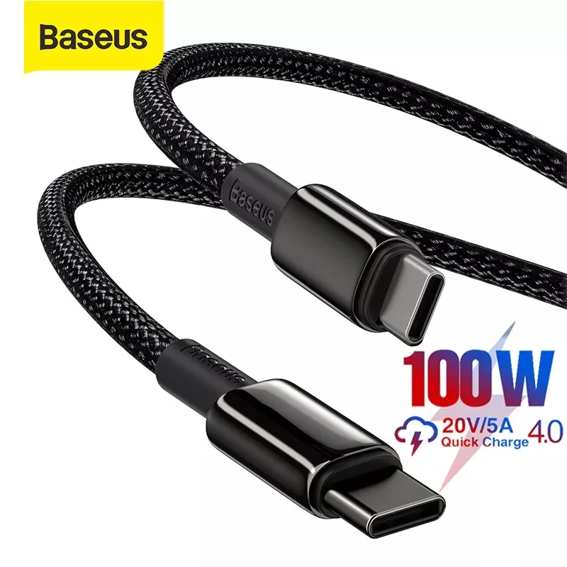 Baseus 100W USB C To USB Type C Cable USB-C Fast Charge Data Wire USBC Type-C PD Cable For MacBook iPad Xiaomi Mi 10 Pro Samsung