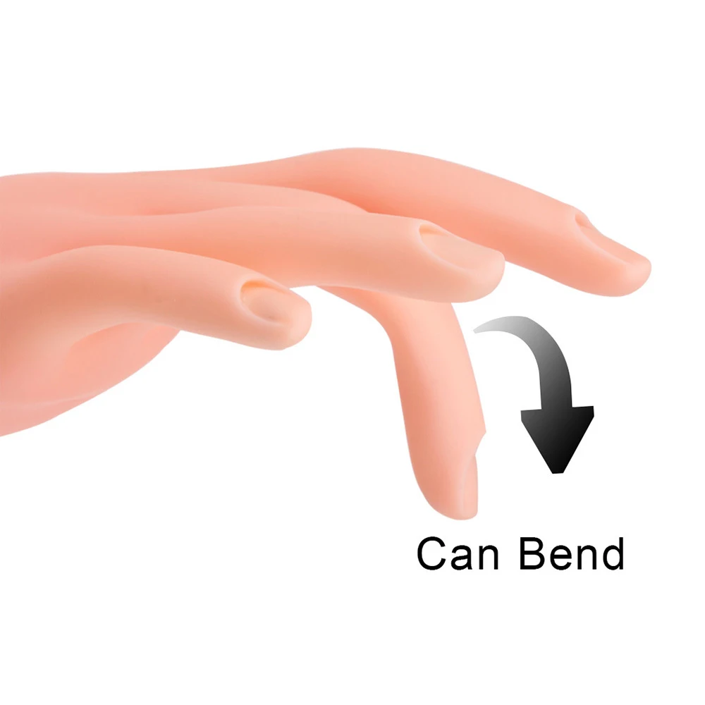 Soft Nail Training Practice Hand Manicure Mannequin Fake Silicone Salon Bendable Practice Hand for Nails Trainer Nail Art Tools