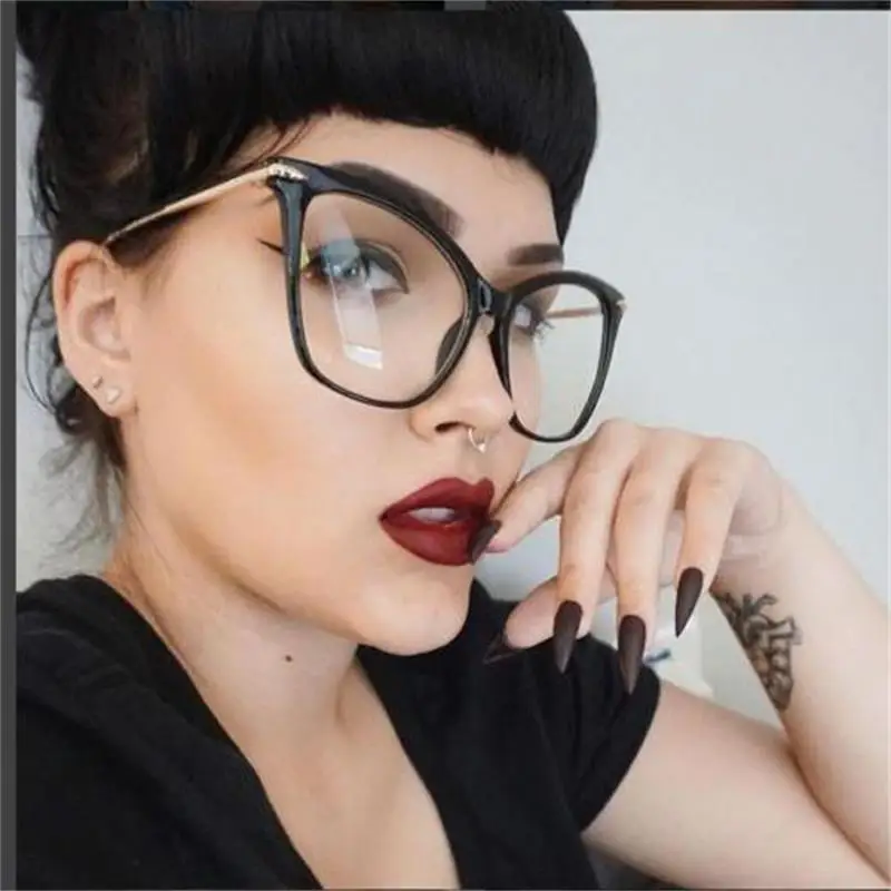 Fashion Cat Eye Womans Reading Glasses prescription Lens Oversized women transparent glasses elderly readers Eyeglasses Frames