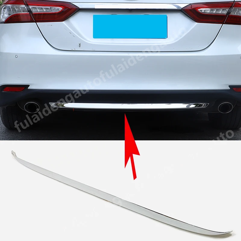 

1pcs For Toyota Camry LE XLE 2018 2019 ABS Chrome Rear Bumper Lower Lip Cover trim Car accessories