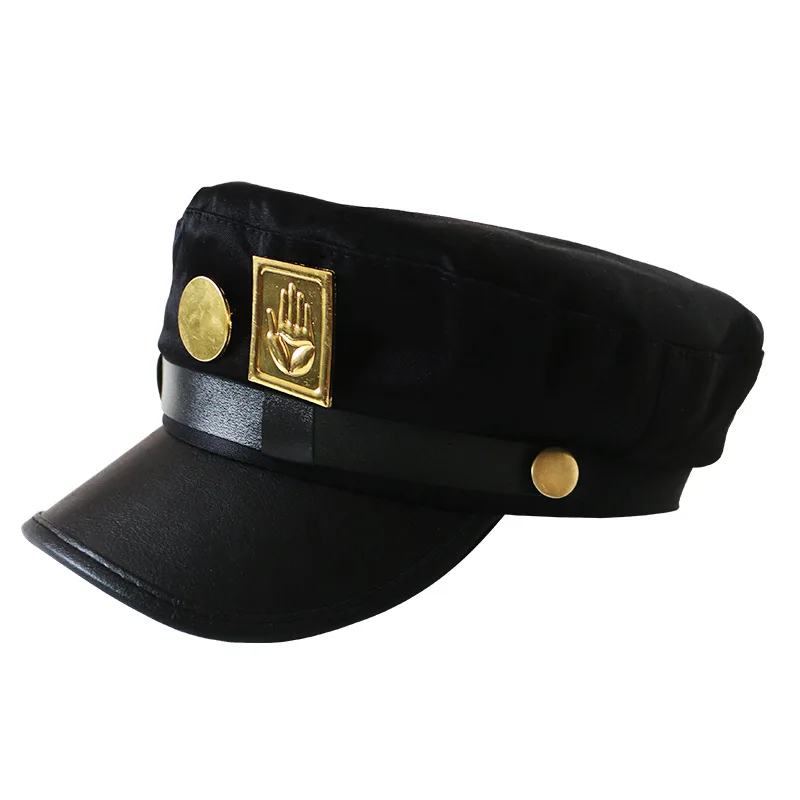 Jojojojo's Bizarre Adventure Kujo Jotaro Cosplay Cap Unisex adulto distintivo in metallo cappello Prop