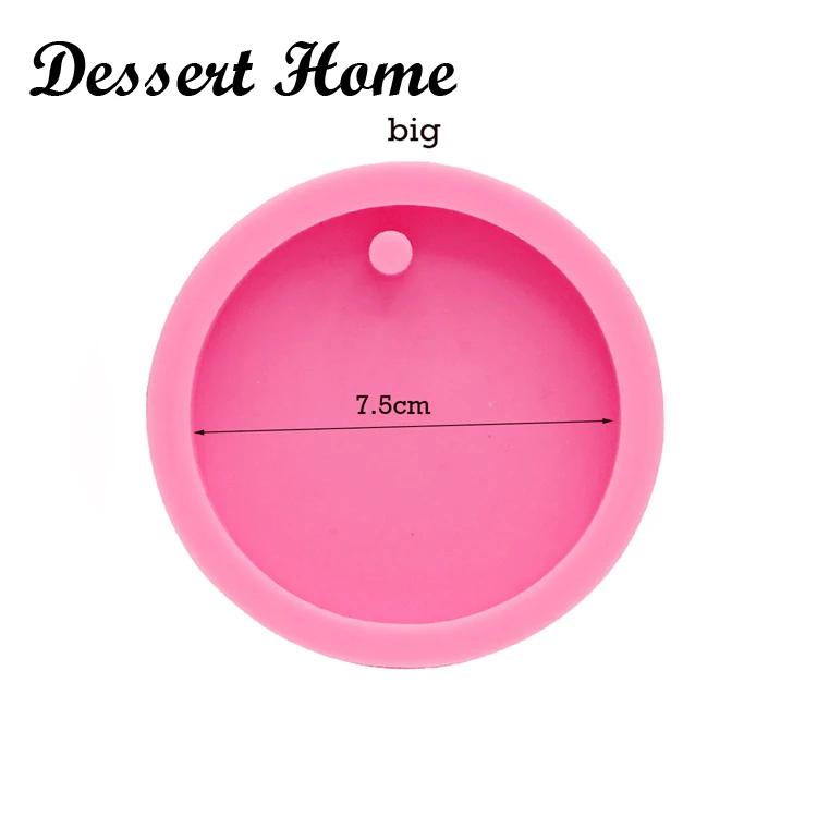 DY0080 DIY 5cm/7.8cm Circle Epoxy Resin Molds Semicircle Round Silicone Mold for Keychains, Fondant Chocolate Cake Molds