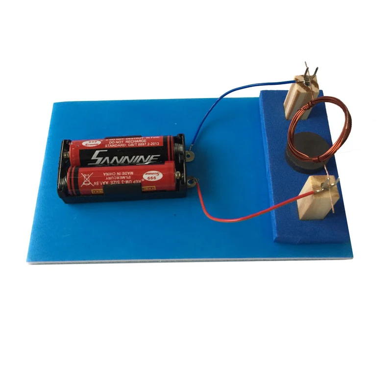 Motor eléctrico de CC para estudiantes, herramienta de producción física, equipo de experimentos de ciencia, Material azul de Control fácil, juguete