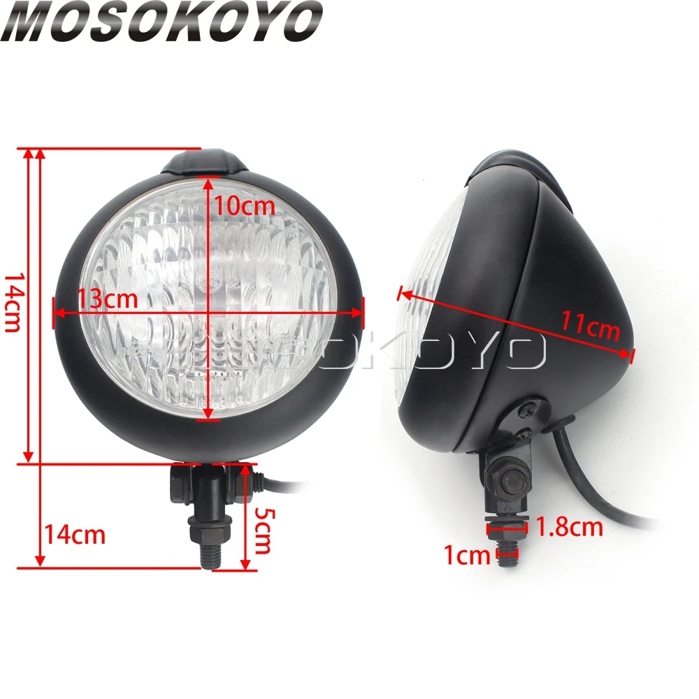 Motorcycle Yellow Lamp Housing 4.5 Inch H4 Headlight Amber Lamp for Harley Bobber Chopper Custom Bikes Scrambler Headlamp Light