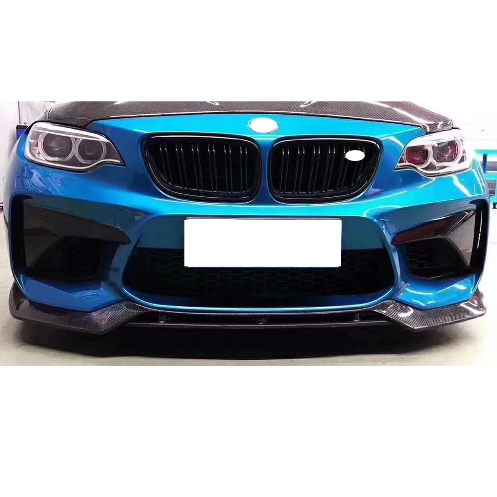 V Style Carbon Fiber Front Chin Lip for BMW F87 M2 Base Coupe 2 Door 2016 up ( Not Competiton ) Auto Racing Car Front Spoiler