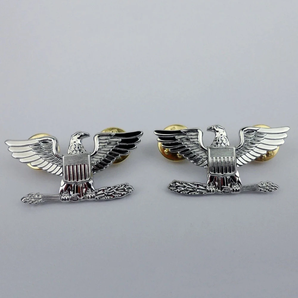 Para wojskowych oficerów amerykańskich pułkownik ranga odznaki US Eagles ranga insygnia Pin