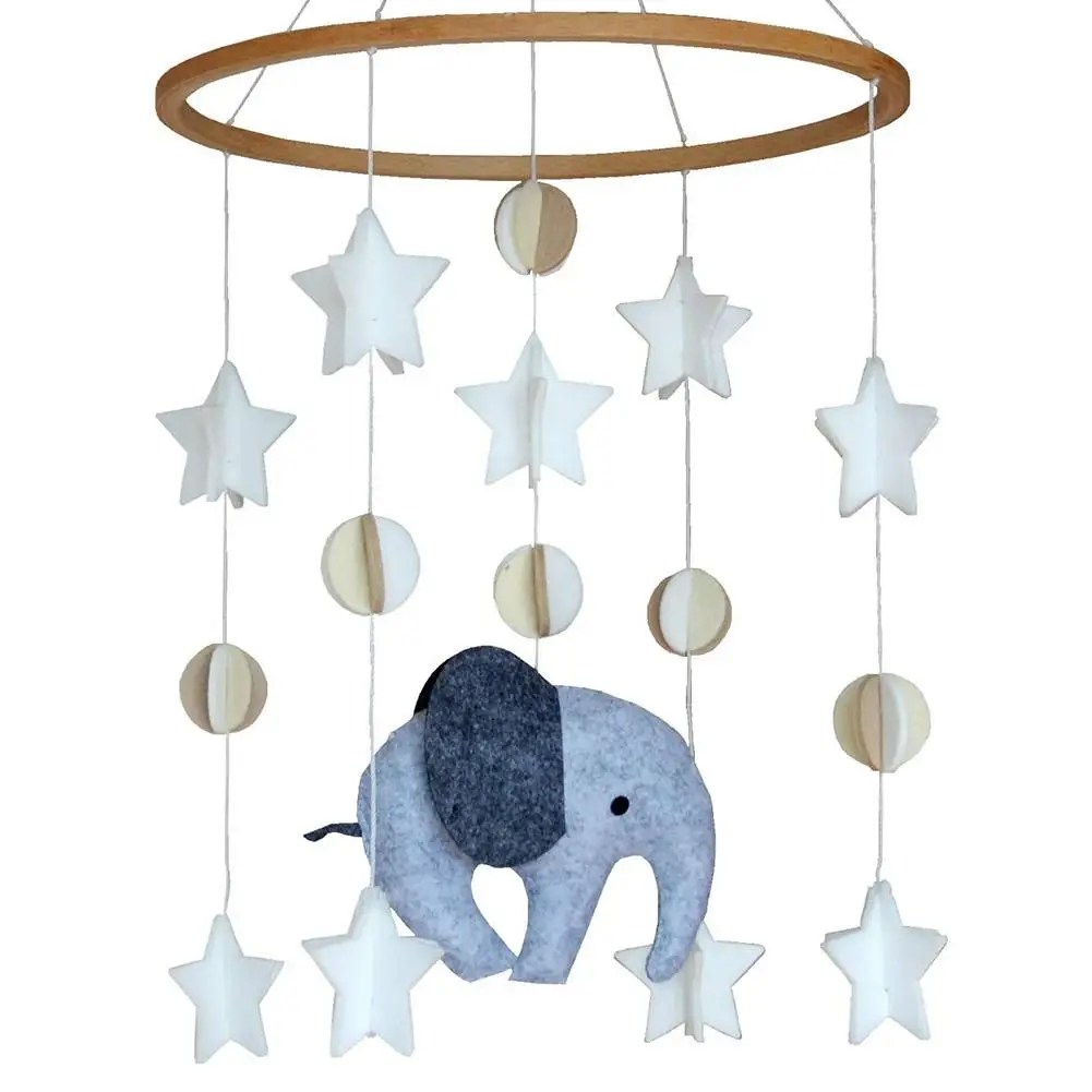 Móvil de cuna de bebé con cama de elefante, campana de viento, decoración de guardería, decoraciones de techo, regalo de Baby Shower