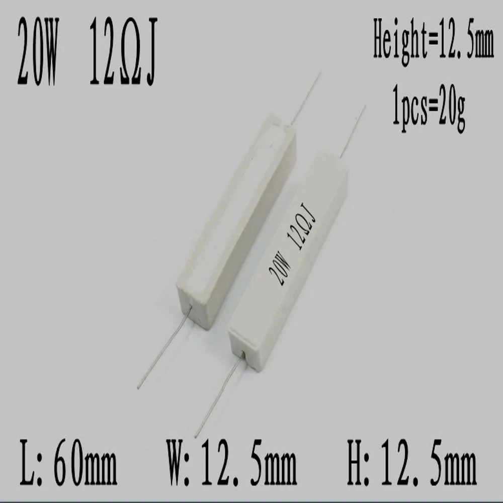 10Pcs 20W 5% Cement Resistor Power Resistance 0.1~10K 1R 2R 3R 4R 5R 6.8R 8R 0.1R 4.7R 330R 510R 68R 10R 100 1K 1.5K 2K 10K ohm – Detail 8