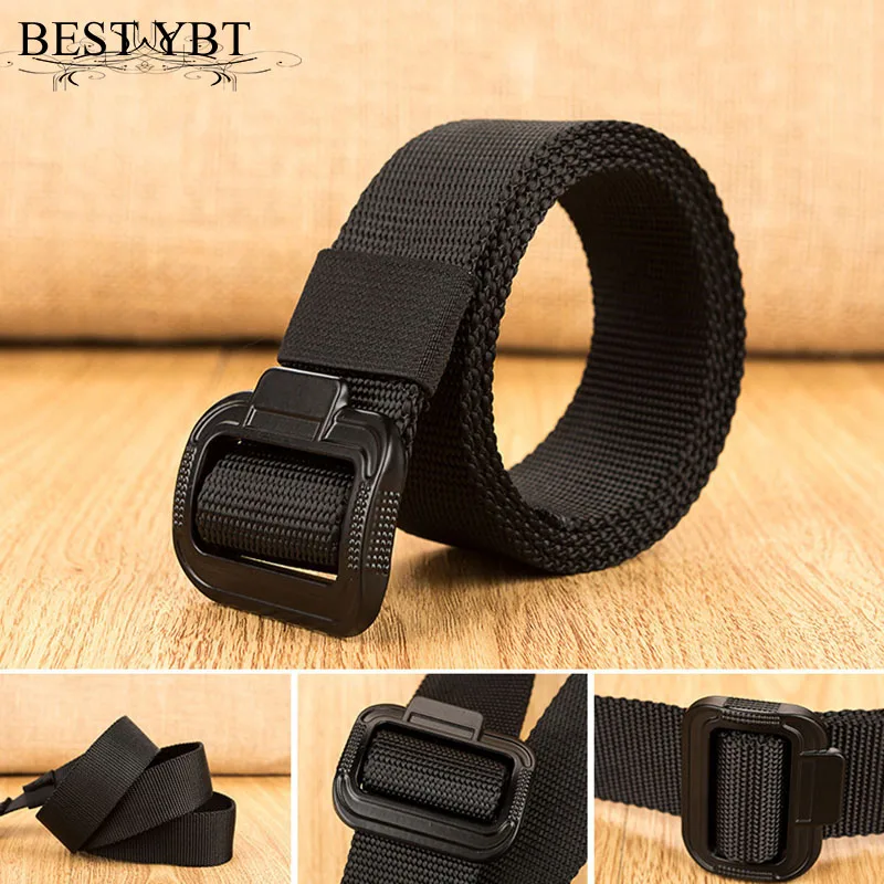 Best YBT Unisex Canvas Belt Metal Smooth Buckle Belt Military Operations Fashion Youth Cowboy Outdoor Sport Men And Women Belt