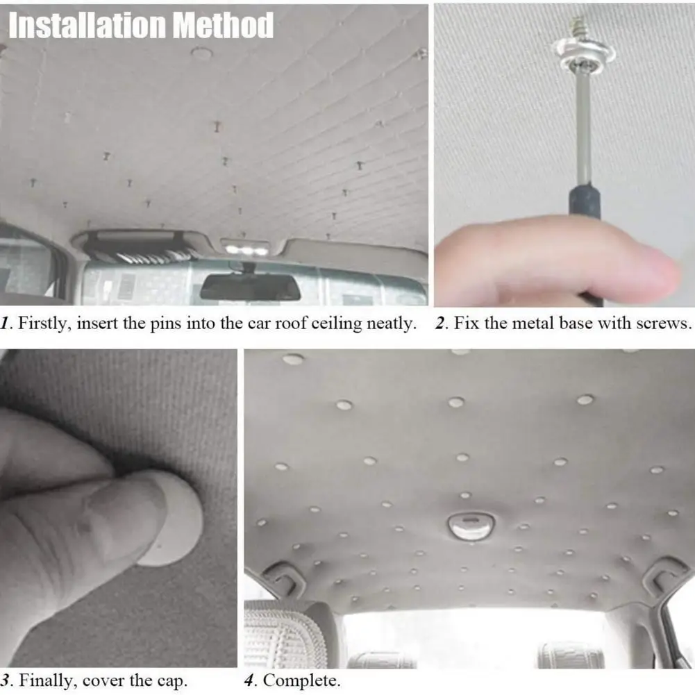 

Interior Universal Car 50Pcs Roof Repair Buckles Ceiling Cloth Fixing Screw Cap Headliner Rivets Retainer