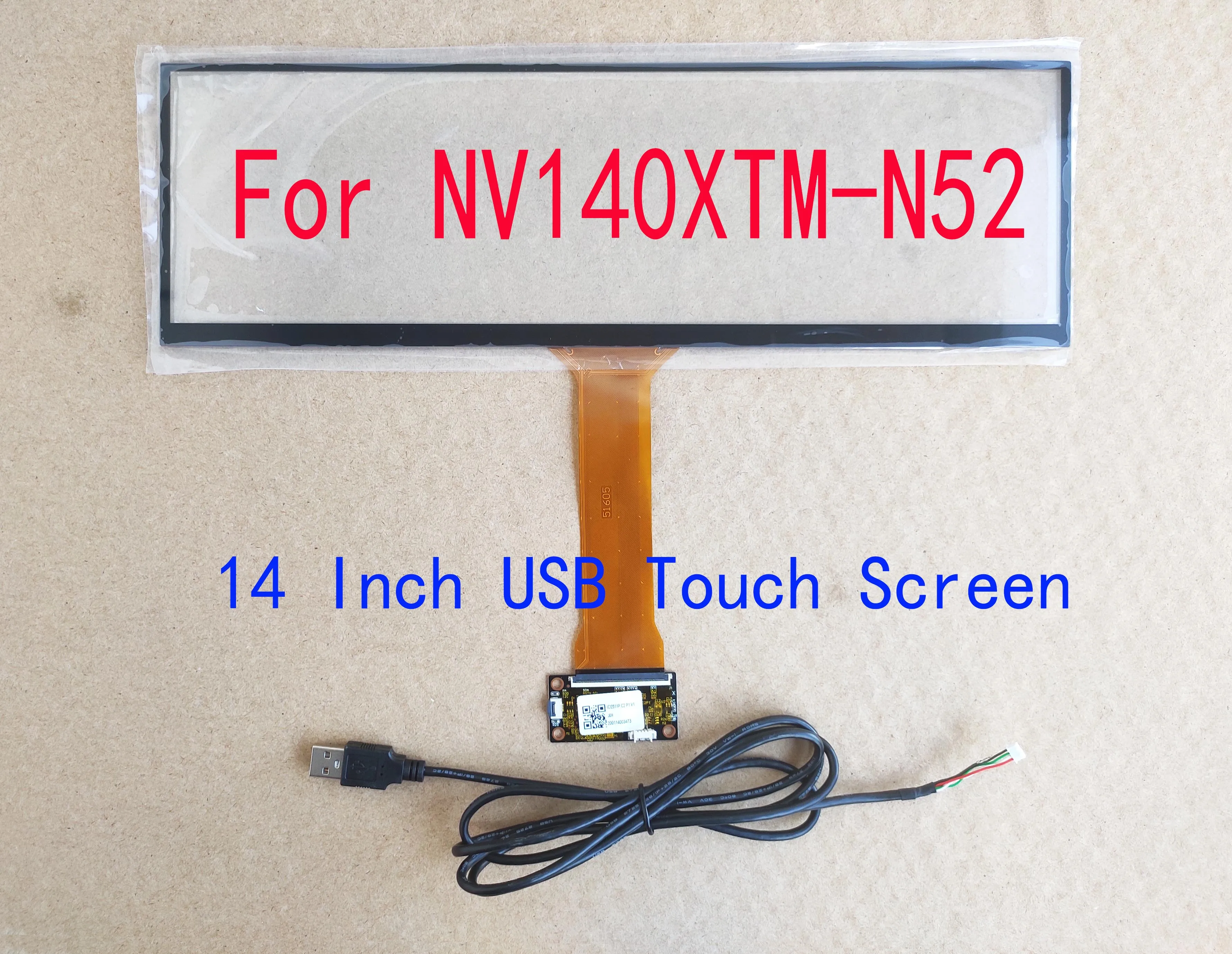 

14 Inch LongStrip USB Touch Screen Sensor Digitizer Hand Writer For LCD NV140XTM-N52 Typc C Driver Board 5V