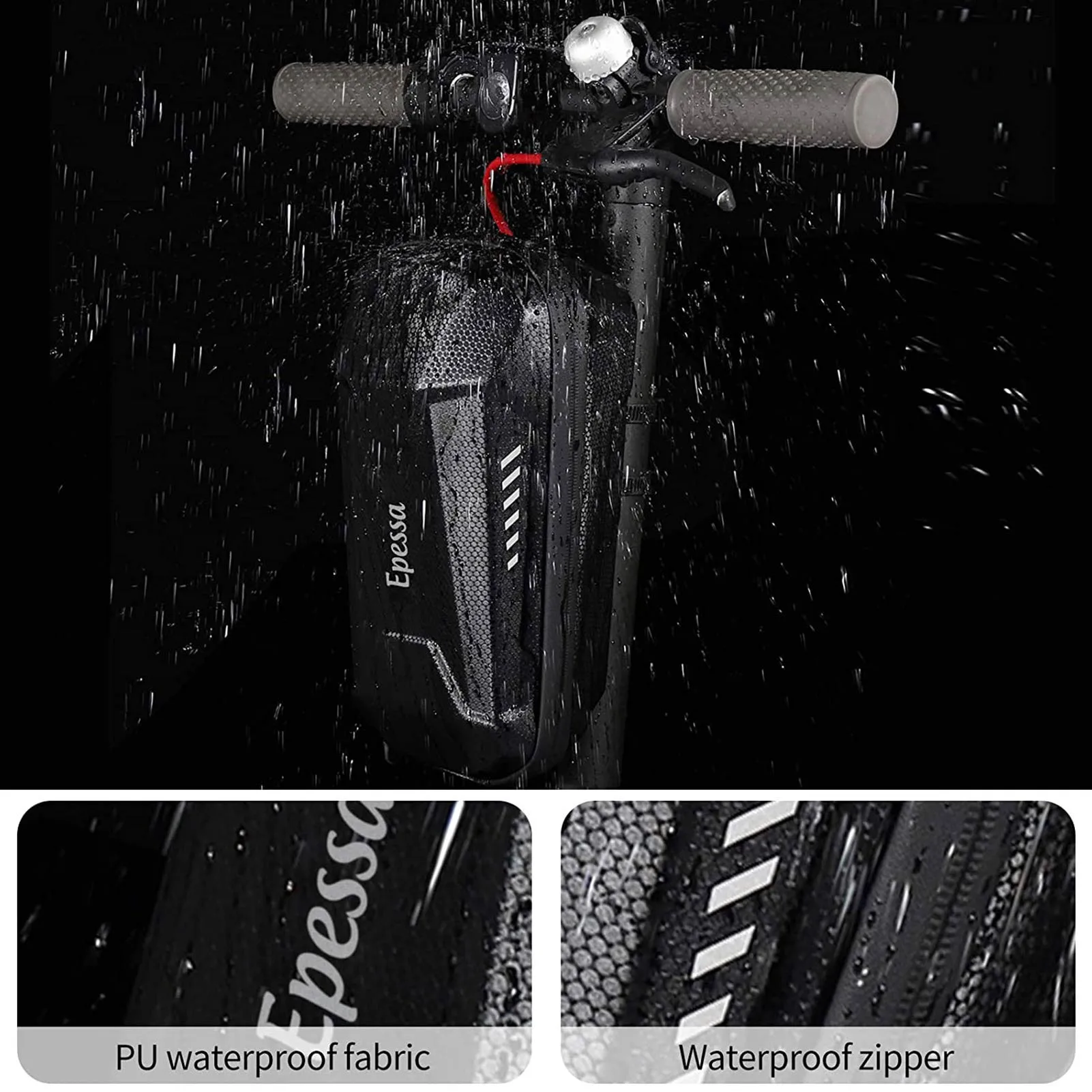 3L Electric Scooter Front Bag Bicycle Handle Bag Quick Releases Waterproof Bag EVA Hard Shell Front Bag Riding Accessories