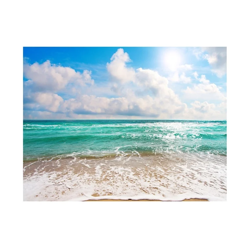 Beach Scenery Photography Background Sea View Canvas Painting Unframed Prints Photo Studio Props Home Living Room Decor