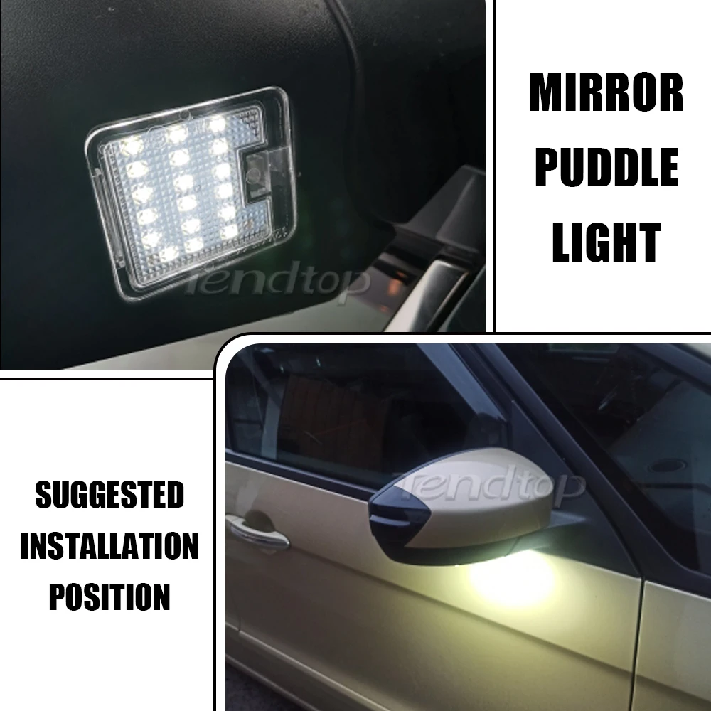 2Pcs CANBUS LED Under Mirror Puddle ligh For Ford Focus 3 Kuga 2 S-Max WA6 2 Mondeo 4 5 Grand C-max 2 Escape Under Mirror Lamp