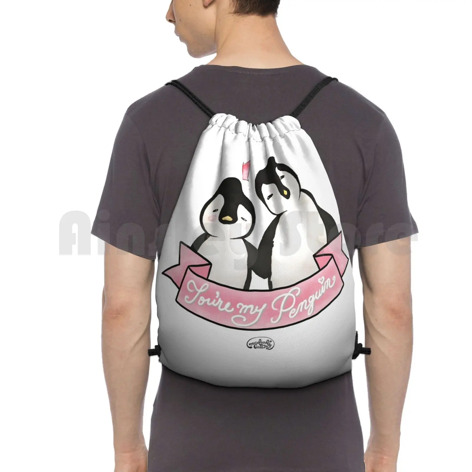 

You Are My Penguin-When Penguins Are In Love Рюкзак Сумка на шнурке Сумка для верховой езды Скалолазание Спортивная сумка Love Is In The Air You Are My