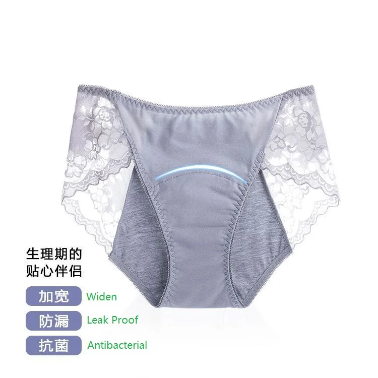 Calcinha fisiológica feminina, calcinha de algodão à prova de vazamento, roupa interior à prova d'água plus size, cintura alta, rendas quentes, calcinhas femininas