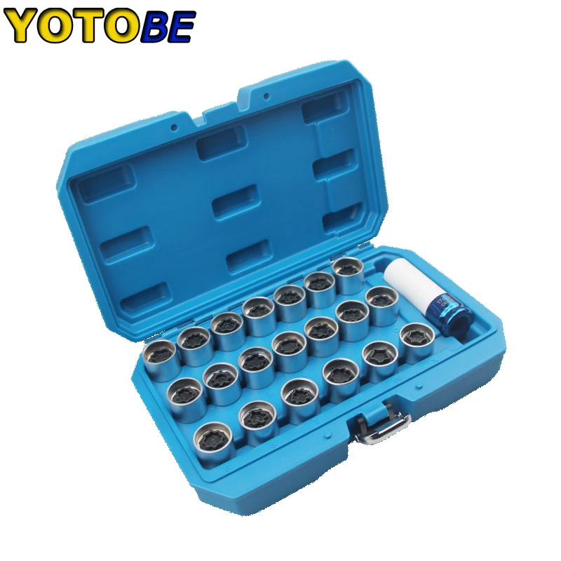 21pcs Wheel Lock Nut Socket Removal Key Wheel Nut Removal Tool for Audi