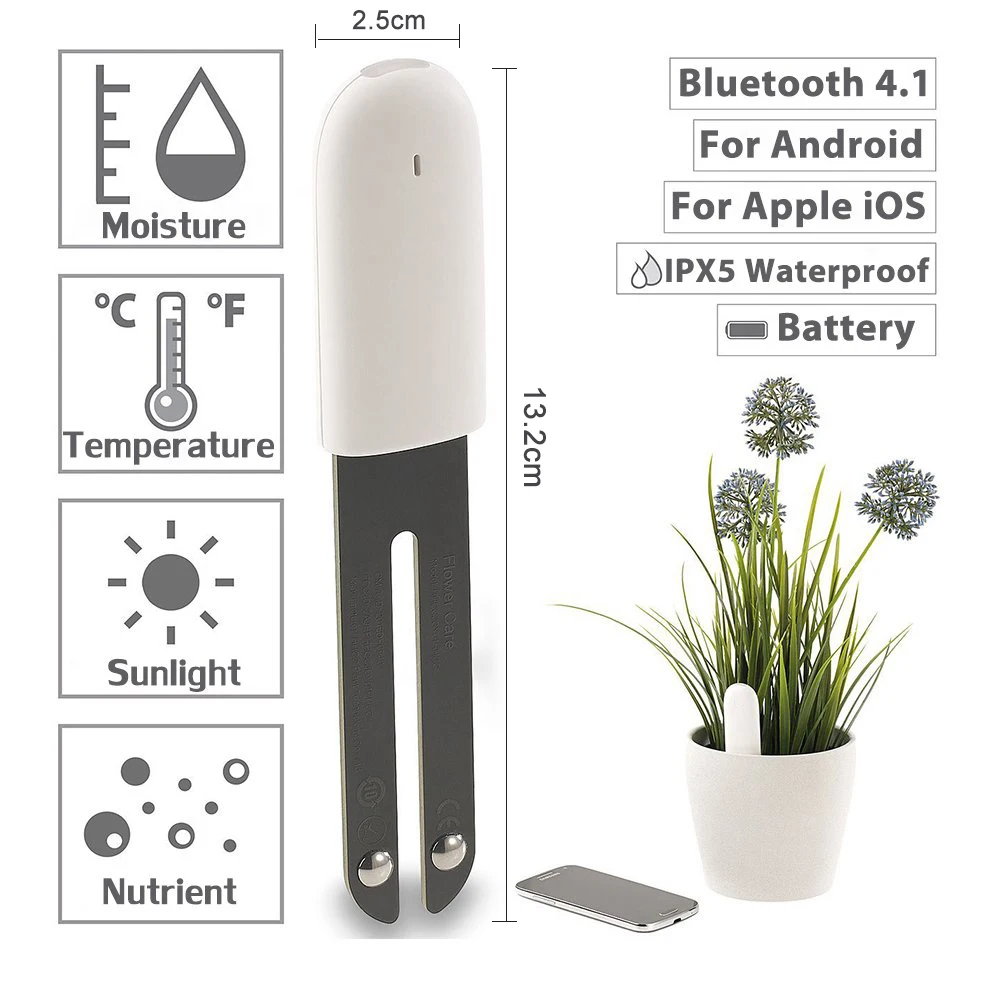 HHCC Flower Monitor Flora Garden Care Plant Grass Soil Water Fertility Smart Tester Sensor Flower Gardening Detector