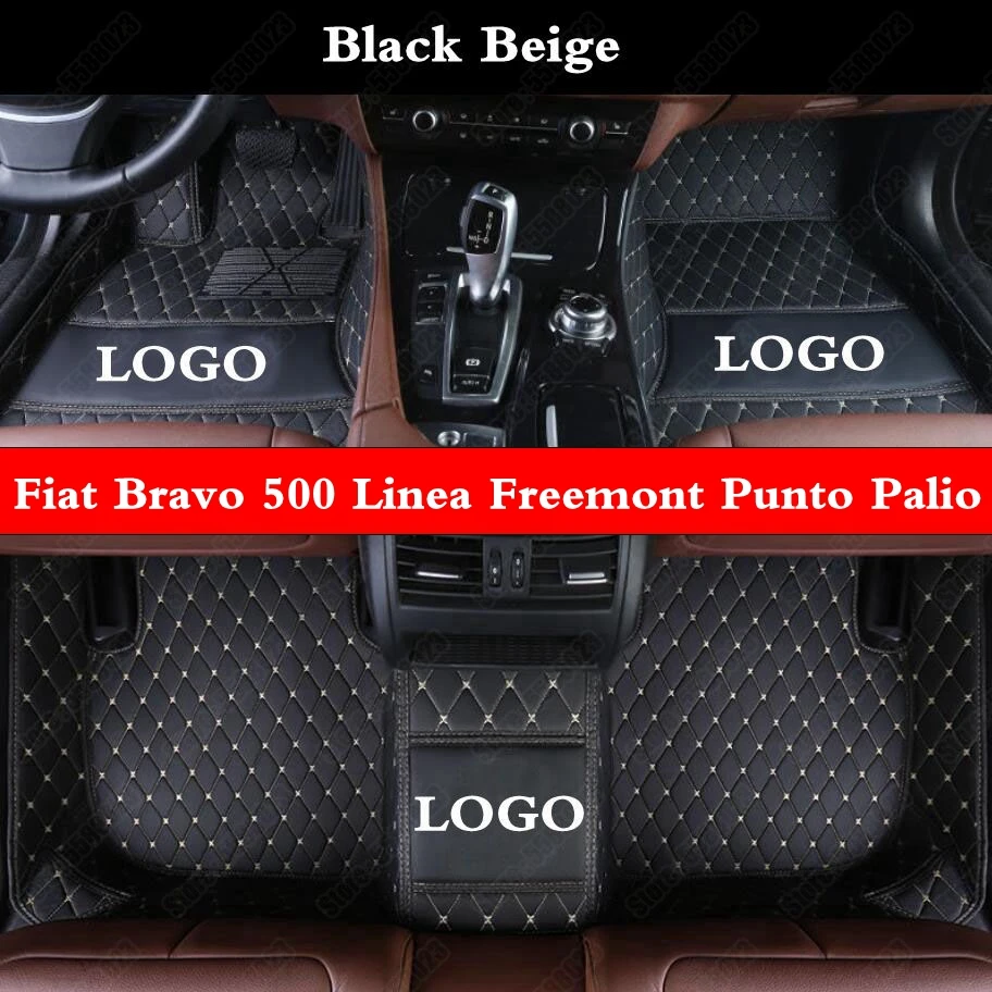 

Коврики автомобильные под заказ для Fiat Bravo 500 Linea Freemont Palio Ottimo, черные автомобильные коврики для ног, кожаный коврик