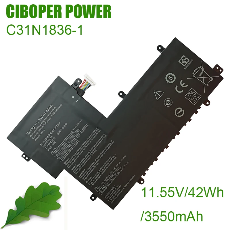 CP Original Laptop Battery C31N1836-1 11.55V/3550mAh/42Wh For Chromebook Flip C204MA C214MA Series