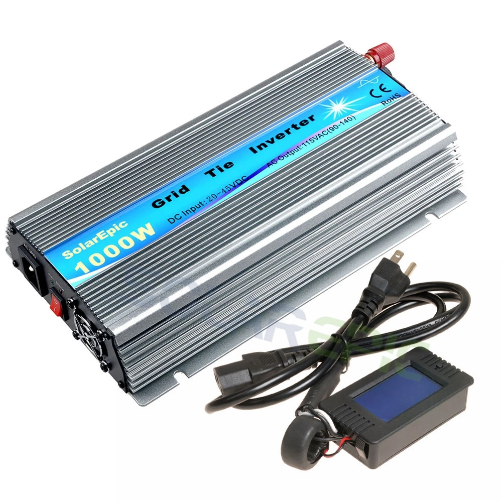 

1000W Grid Tie Inverter DC18V/24V to AC110V or 220V MPPT Pure Sine Wave Inverter For Solar Panel With LCD Display Solar Inverter